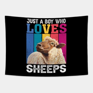 Fluffy Flock Fiesta Sheep Dreams, Stylish Tee Extravaganza for Animal Lovers Tapestry