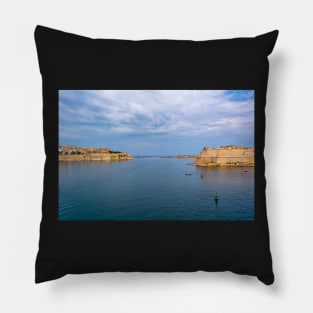 Valletta city and Fort St. Angelo in Birgu Pillow