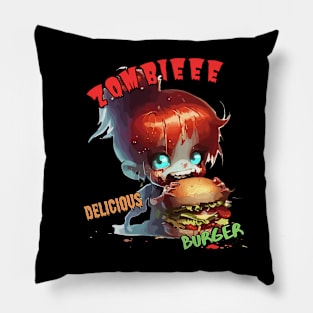 Zombie delicious burger, zomburger, zombie burger Pillow