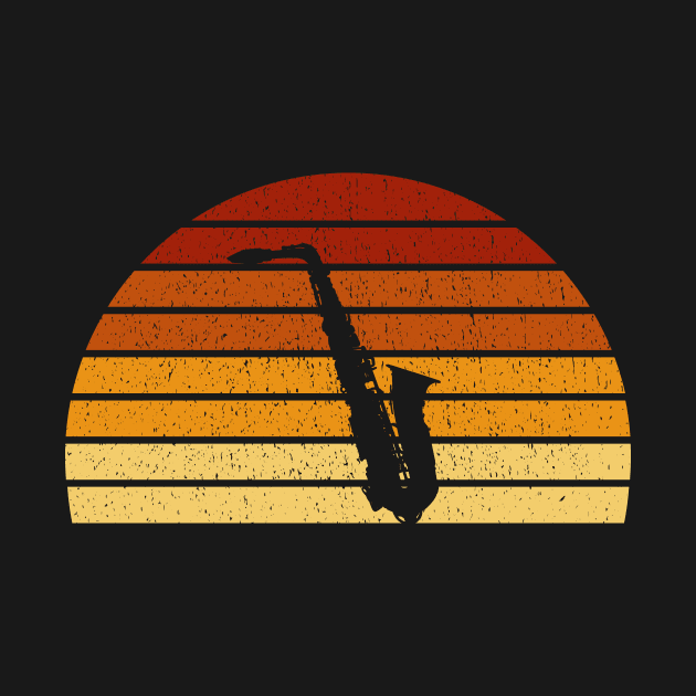 Vintage Sunset Saxophone Gift For Saxophonists & Sax Players by OceanRadar