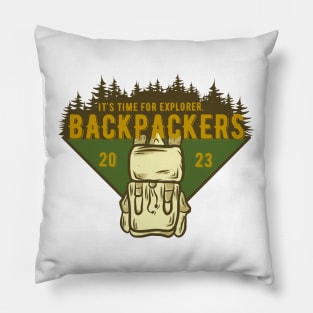 It's Time For Explorer - Backpackers Pillow