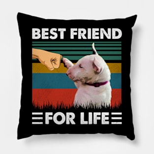 Terrier Trendsetter Stylish Tee for Fashion-Forward Bull Terrier Fans Pillow