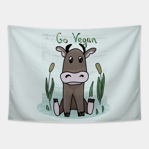 Go vegan Tapestry by Antiope