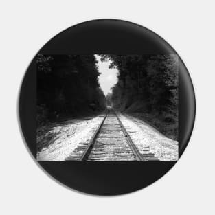 Black & White Photography Railroad Art Train Tracks Pin