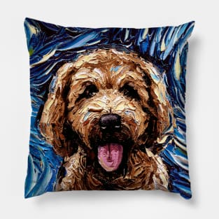 Red Goldendoodle Night (Portrait) Pillow