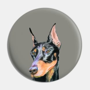 The Portrait of Doberman Pinscher Pin