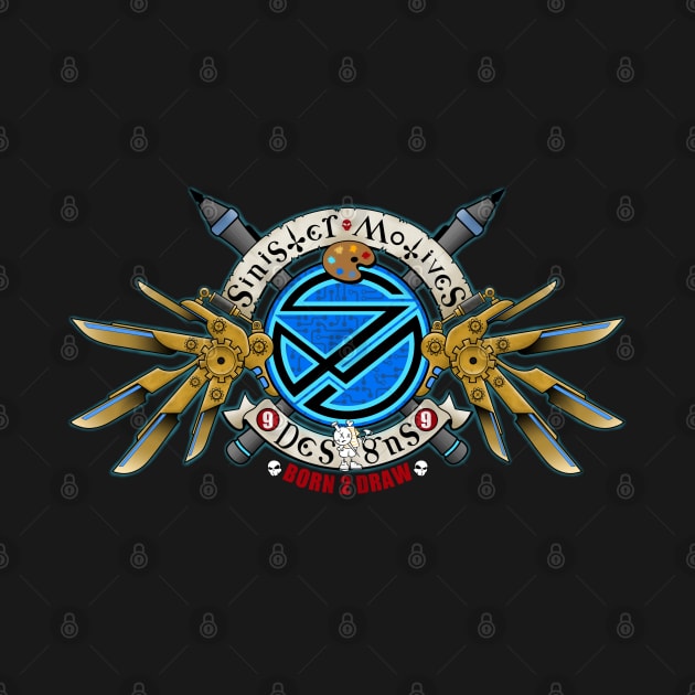 SMD logo (anime steampunk motorcycle club style) by Sinister Motives Designs