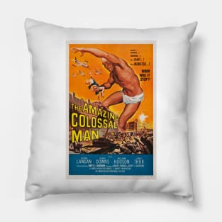 The Amazing Colossal Man Hollywood Horror Vintage Movie Pillow