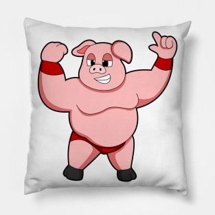 Pig as Bodybuilder with big Belly Pillow