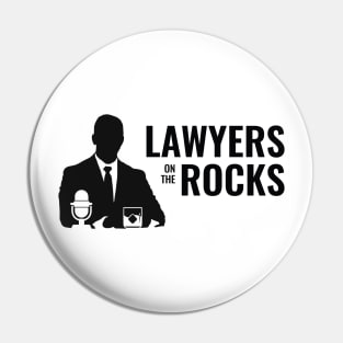 Lawyers on the rocks black logo rectangle Pin