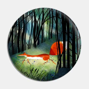 Red Fox in Forest Pin