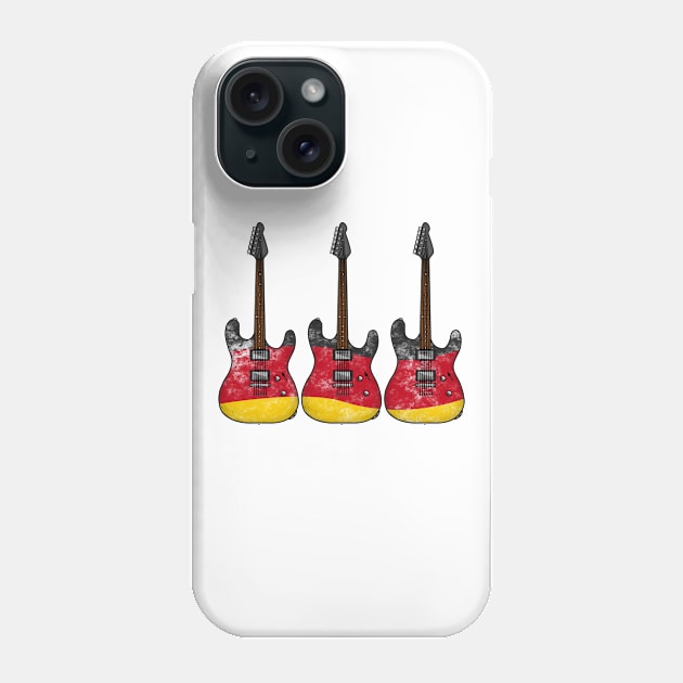 Electric Guitar German Flag Guitarist Musician Germany Phone Case by doodlerob