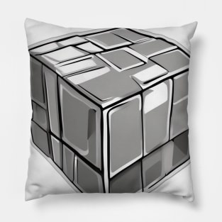 Rubic Cube Grey Shadow Silhouette Anime Style Collection No. 383 Pillow