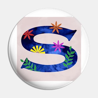 Decorative letter S Pin