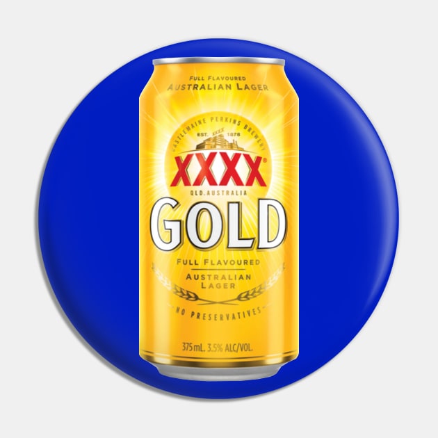 Gold Stubby Logo Beer Pin by langkas