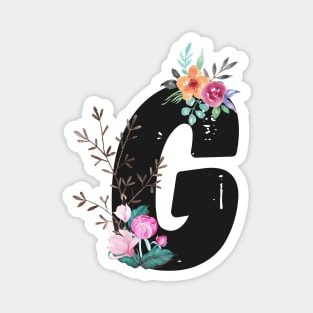 Letter G - Botanical English Alphabet, Name Initial Magnet