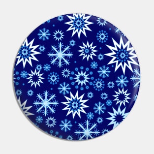 Winter pattern with snowflakes on blue Pin