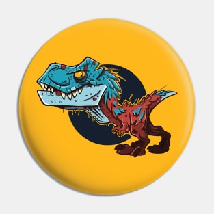 Blue and Red Fury Dino Pin