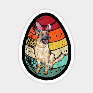 Vintage German Shepherd Dog Egg Bunny Ears Happy Easter Day Magnet