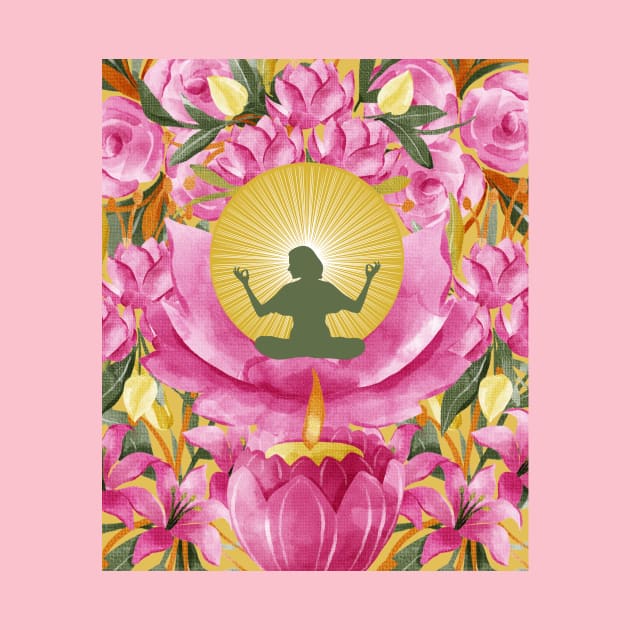 Yoga In The Lotus Pose by LAMCREART