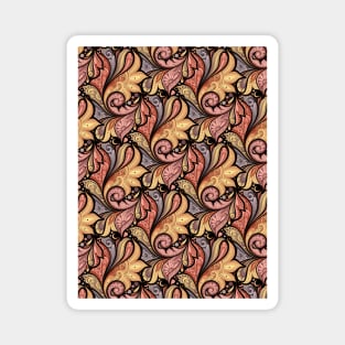 Floral Pattern in Paisley Garden Indian Style Magnet