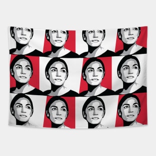 Alexandria Ocasio-Cortez AOC Red Pattern Tapestry