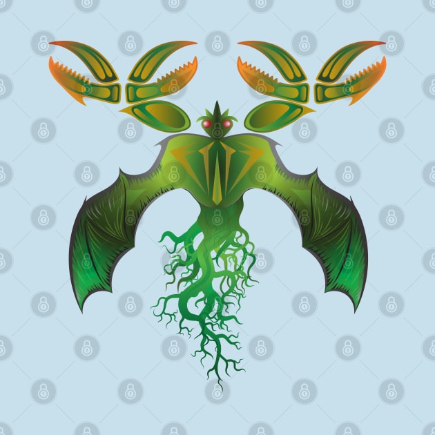 Green winged monster with claws like a crab by tepy 