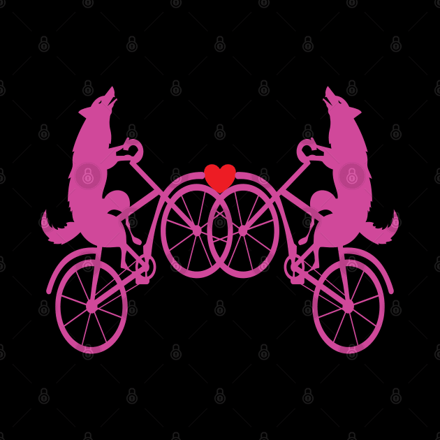 Wolf bicycle love nice cute cool colorful by Okuadinya