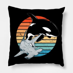 Hammerhead shark and orca Pillow