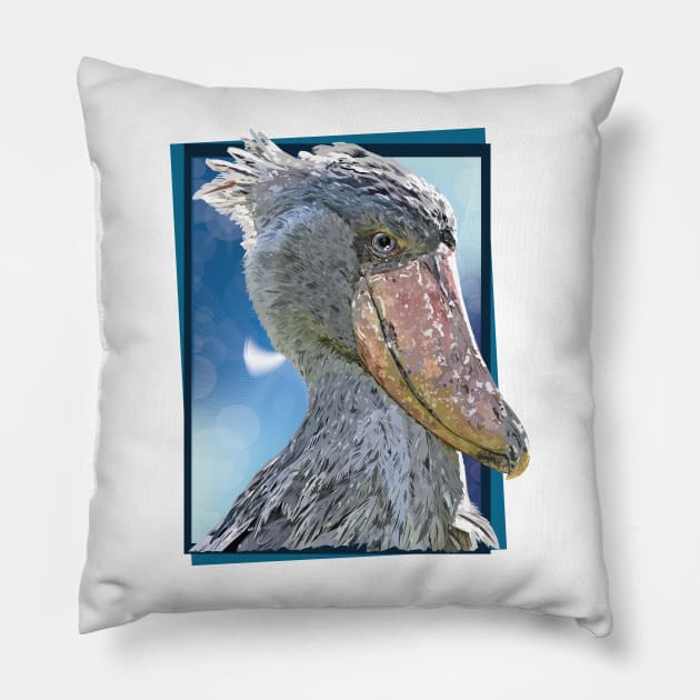 Shoebill Pillow by obscurite