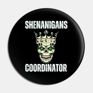 St Patricks Day Skull - Shenanigans Coordinator Pin