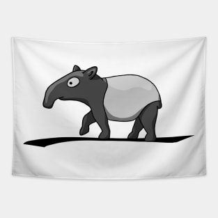 Funny Cute Cartoon Malayan Tapir Drawing Fan-Art Tapestry