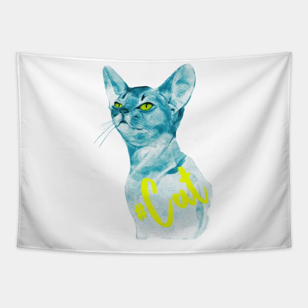 #Cat-T-Shirt Tapestry by ์Nick DT