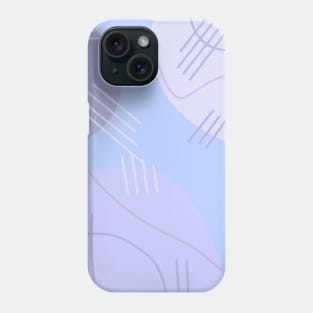 Light Blue and Purple Abstract Art Shapes and Lines Phone Case