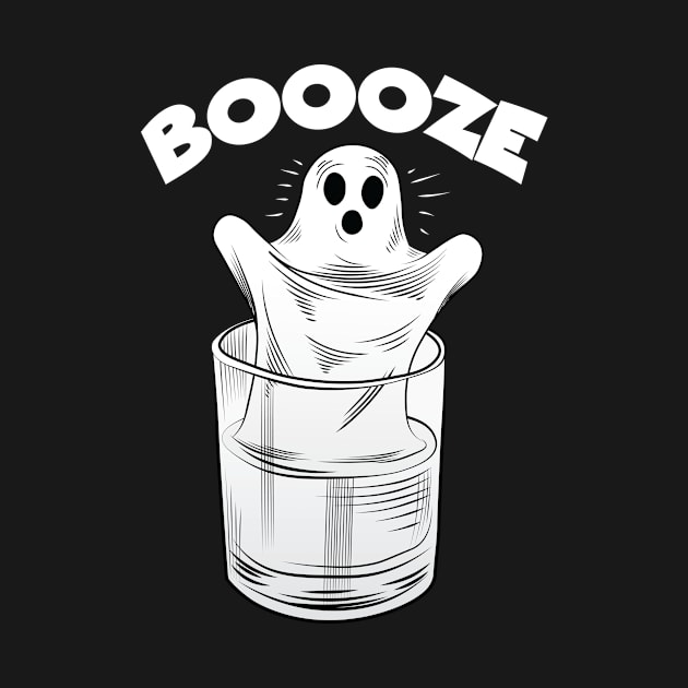 Boooze Halloween Spirit Funny Spooky Ghost by TheInkElephant