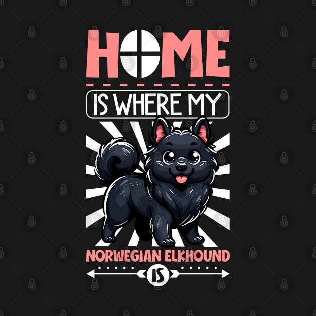 Home is with my Black Norwegian Elkhound by Modern Medieval Design