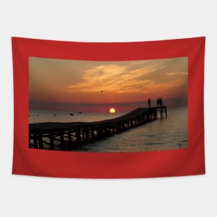 Alcudia beach sunrise Tapestry