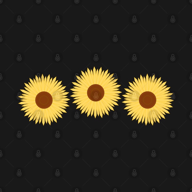 three happy sunflowers by Funky Flower Girl