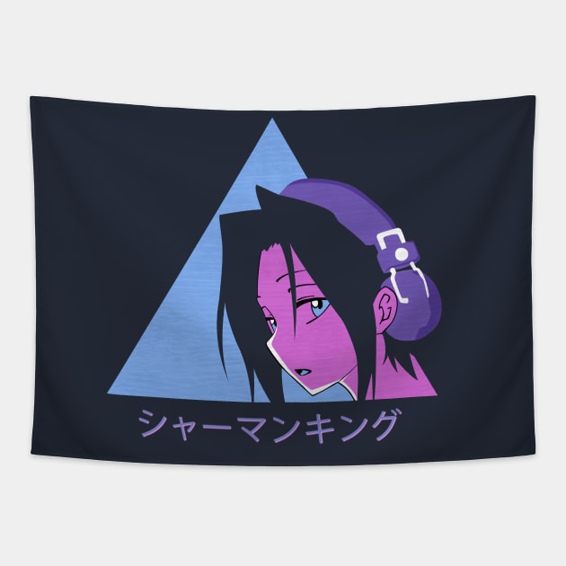 Shaman king - Yoh Asakura - Vaporwave Tapestry by SirTeealot