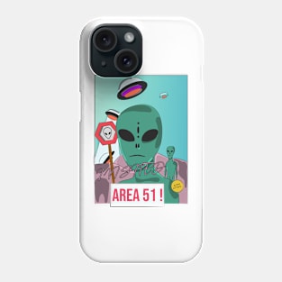 Cartoon Area 51 UFO Space Lover Design Phone Case