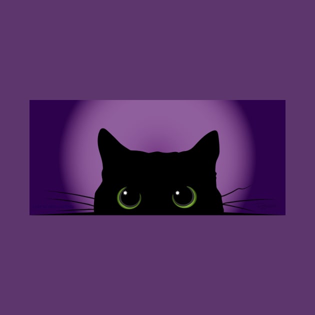 Peek-a-Boo Black Cat (Purple) by i4ni Studio