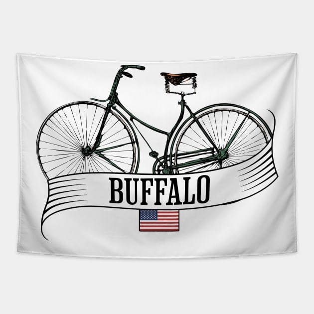 Buffalo NY American Flag Bicycle Buffalo Ny Tapestry TeePublic