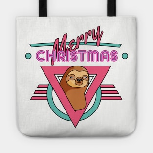 merry christmas, sloth retro Tote