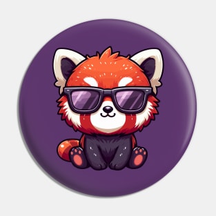 Cute red panda wearing sunglasses Pin