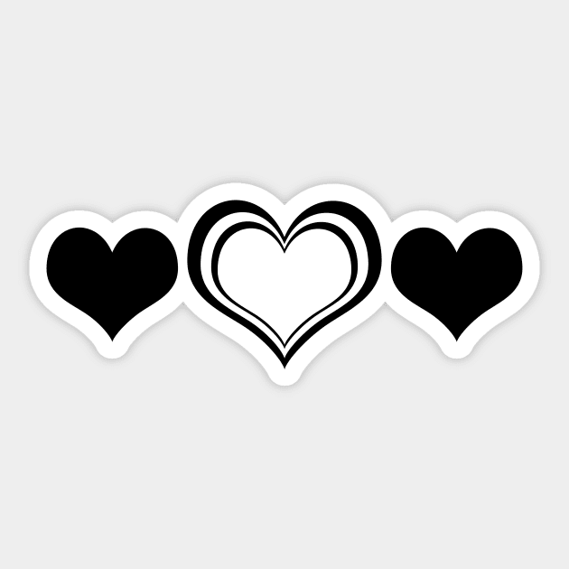 Three Hearts Sticker for Sale by dakotascarlett