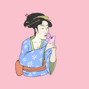 Geisha with Phone T-Shirt