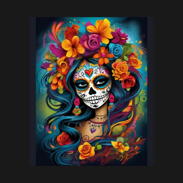 Mexican Tradition: Colorful Sugar Skull Makeup by ImaginativeInkPOD