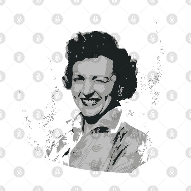 Betty White (Splatter Grayscale) by Young Inexperienced 