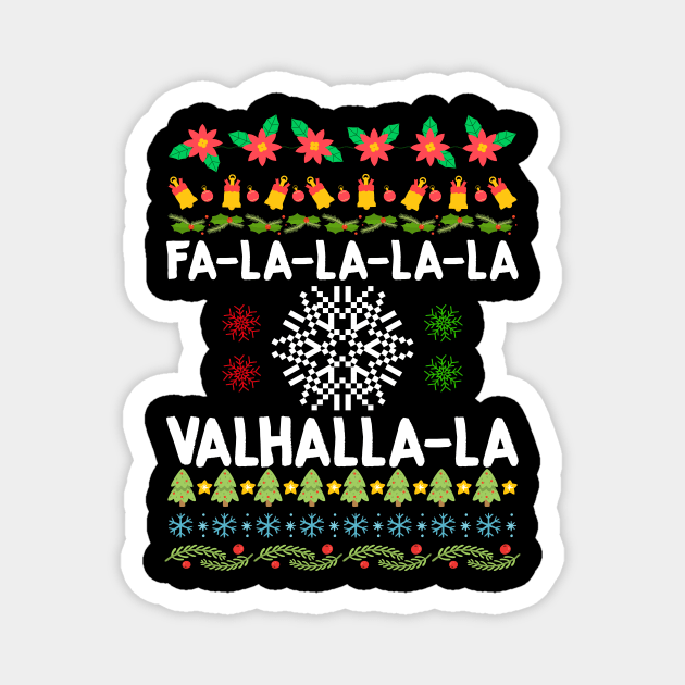 Fa-La-La-La Valhalla-La Viking God Ugly Christmas Magnet by theperfectpresents