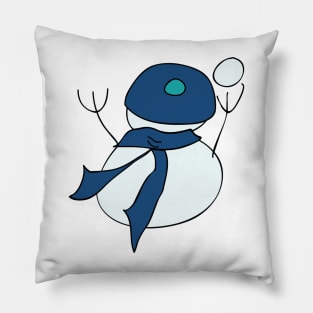 Snowball fight, snowman back Pillow